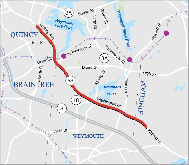 Braintree, Quincy, and Weymouth: Resurfacing and Related Work on Route 53